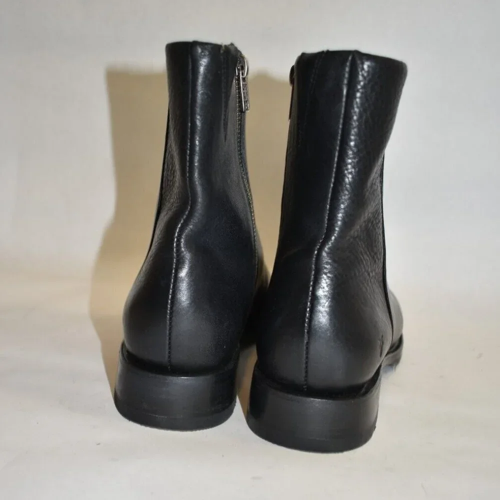 $280 FRYE VERONICA INSIDE ZIP BOOTIE BLACK CLASSIC CLEAN LEATHER 9 (ME28) - Picture 6 of 8